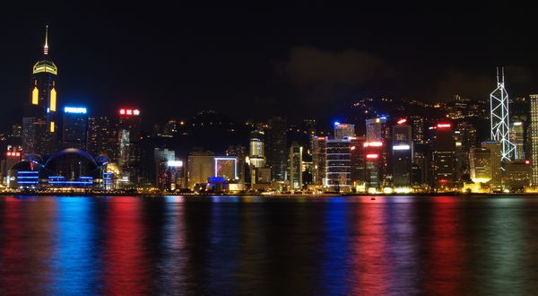 خط افق شهر هنگ کنگ از Kowloon گرفته شده است