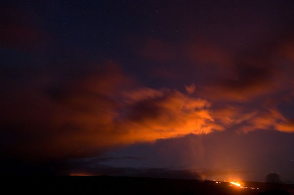فوران آتشفشان اواخر شب هاوایی