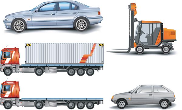 انواع مختلف ماشین کامیون آسانسور باربری ماشین تصویر