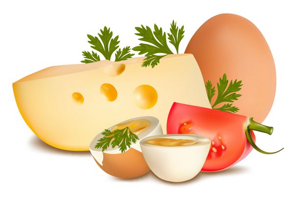 وکتور پنیر با گوجه فرنگی و تخم مرغ آب پز