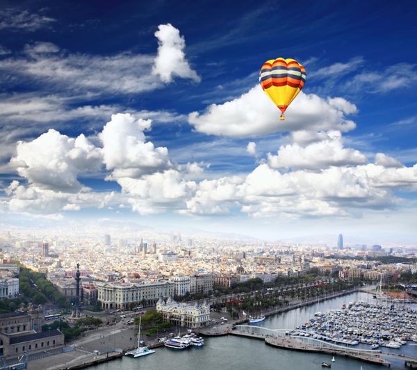 نمایی هوایی از شهر بارسلونا اسپانیا