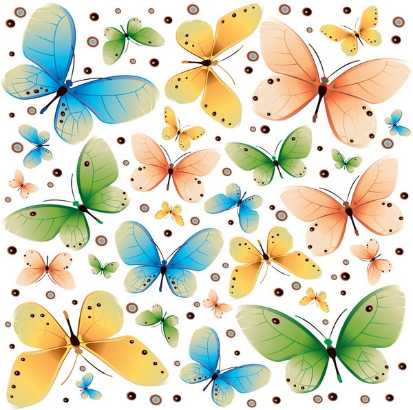 بافت رنگ پروانه ها گروه و دایره
