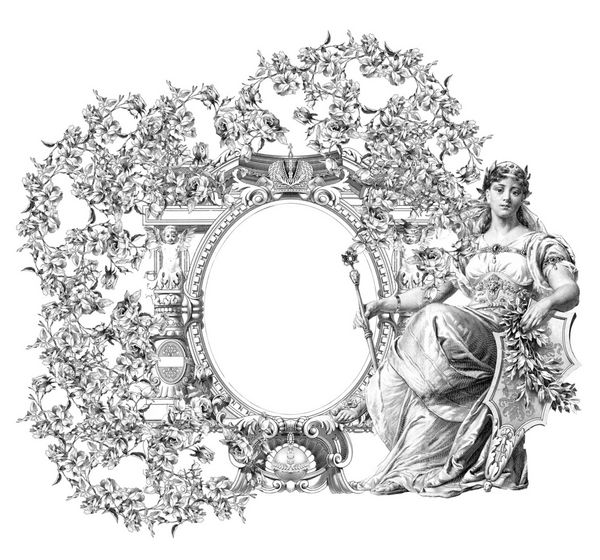 قاب قدیمی ویکتوریایی با تصویر مجلل با زن