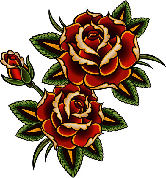 گل رز به سبک تاتو