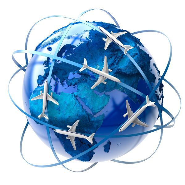 استعاره از سفر هوایی بین المللی در سراسر جهان