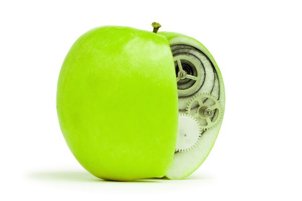 سیب سبز تازه با مکانیزم درون مفهومی