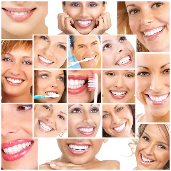 چهره افراد خندان مراقبت از دندان لبخند