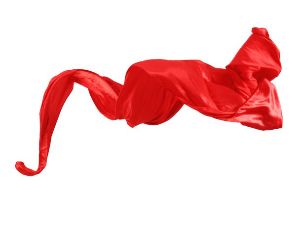 ساتن قرمز ظریف و صاف جدا شده در پس زمینه سفید