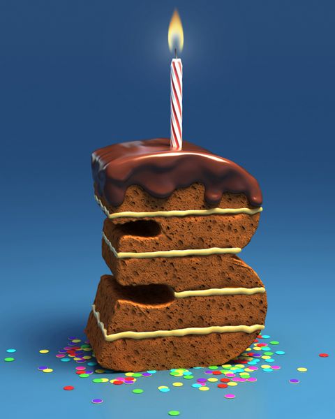 کیک تولد شماره سه با شمع