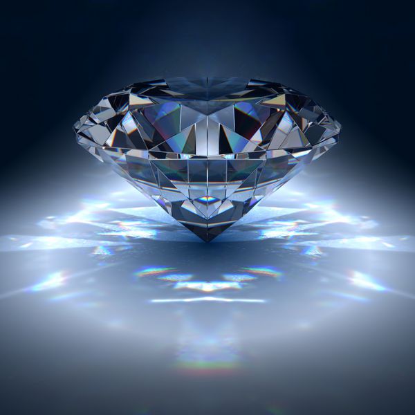جواهر الماس در زمینه آبی