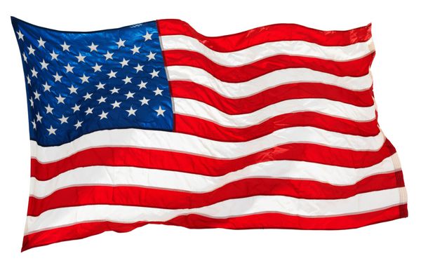 بال زدن پرچم ایالات متحده با موج