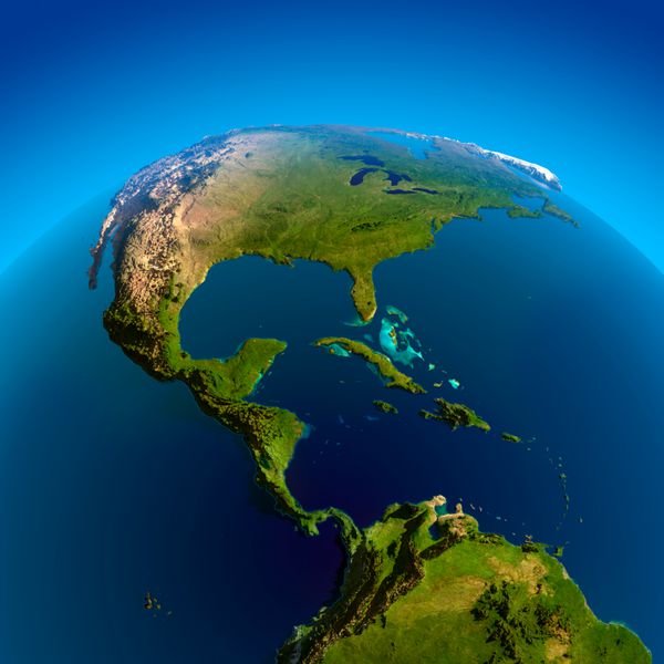 کارائیب اقیانوس آرام و اقیانوس اطلس نمایی از ماهواره ها