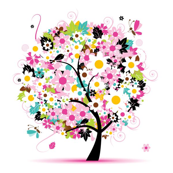 درخت گل تابستانی برای طراحی شما