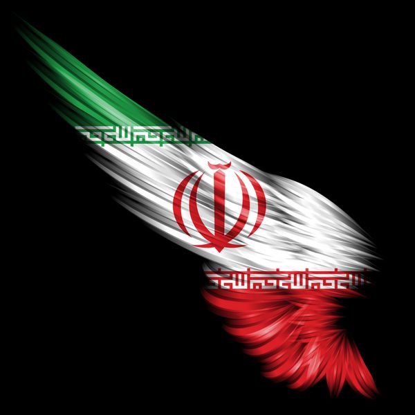 بال با پرچم ایران در زمینه مشکی
