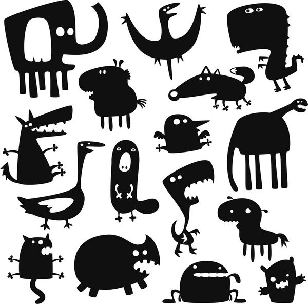 مجموعه ای از تصاویر وکتور حیوانات کارتونی خنده دار