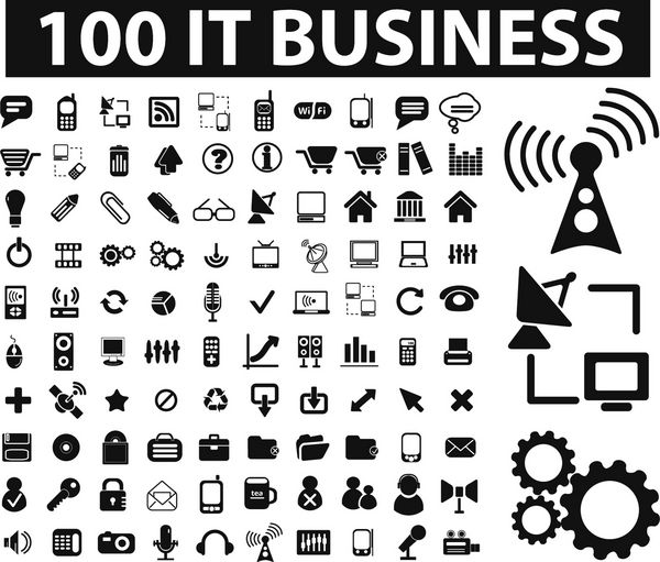 100 آیکون کسب و کار وکتور