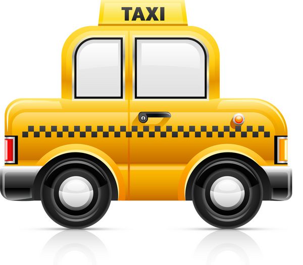 وکتور ماشین تاکسی جدا شده در پس زمینه سفید