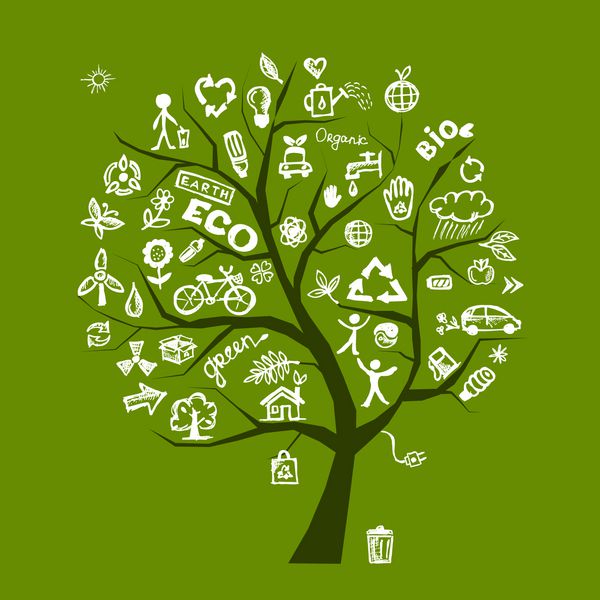 مفهوم درخت اکولوژی سبز برای طراحی شما