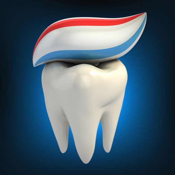 مراقبت از دندان - خمیر دندان روی دندان