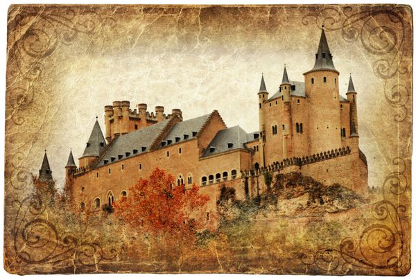 قلعه قرون وسطایی آلکازار سگویا اسپانیا - تصویر به سبک نقاشی