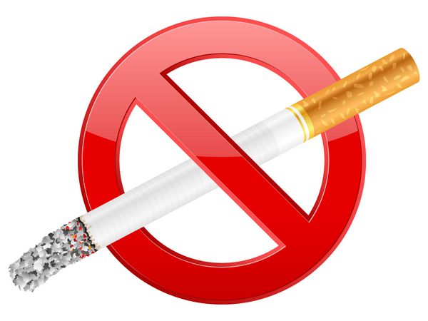 تابلوی سیگار ممنوع در زمینه سفید وکتور