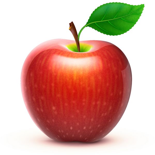 وکتور از سیب بزرگ قرمز براق با جزئیات