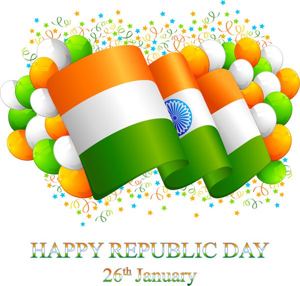 تصویر بالن سه رنگ با پرچم هند
