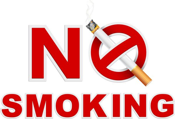 تصویر تابلوی سیگار ممنوع با سیگار