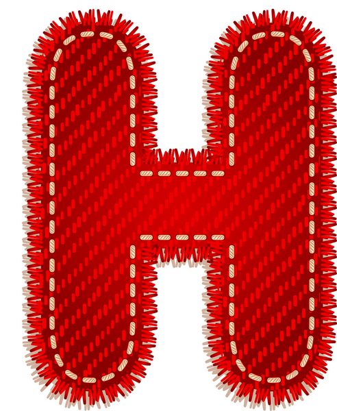 حرف H از الفبای نساجی قرمز