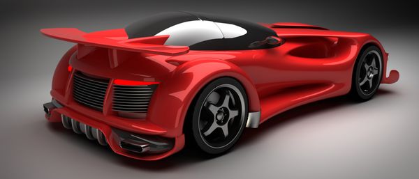 رندر سه بعدی RED Sports road-star بدون مشکل علامت تجاری چون ماشین طراحی خودم است وضوح بالا