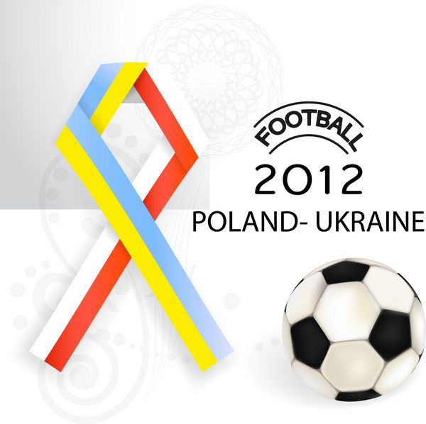2012 فوتبال لهستان نماد پرچم اوکراین با توپ فوتبال