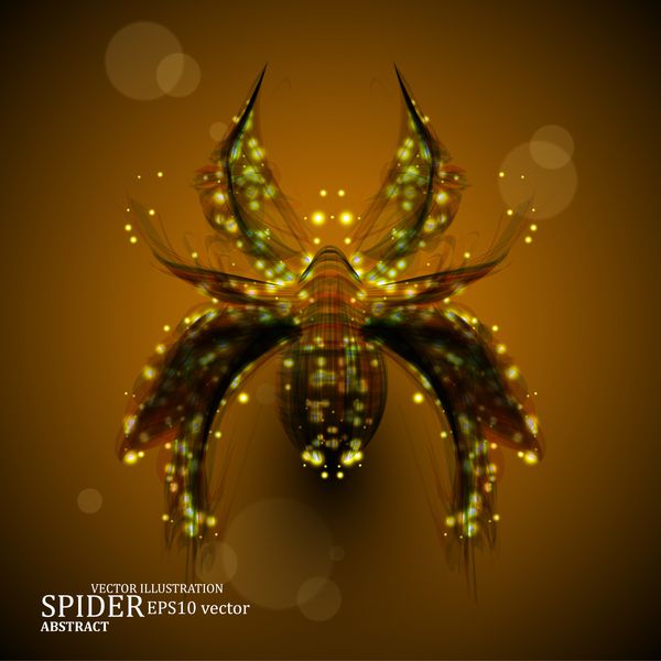 عنکبوت انتزاعی نوار رنگارنگ آینده‌نگر وکتور شیک