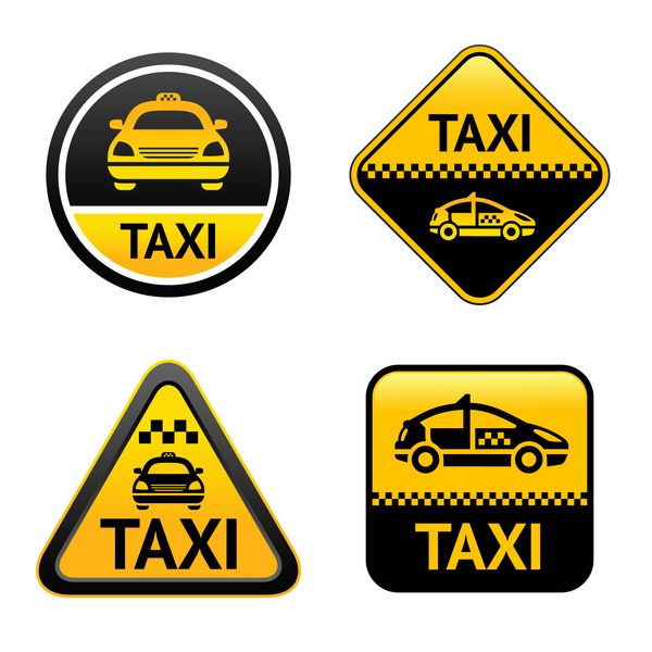 دکمه های مجموعه تاکسی نمادهای وکتور گروهی