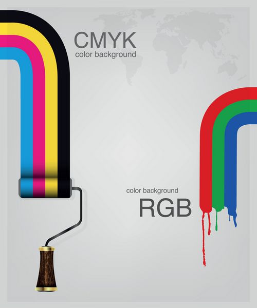 وکتور CMYK و RGB رنگ چاپ رنگ غلتکی