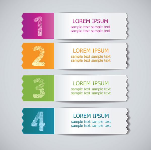 مجموعه ای از روبان های رنگی برای انتخاب محصول یا نسخه 3