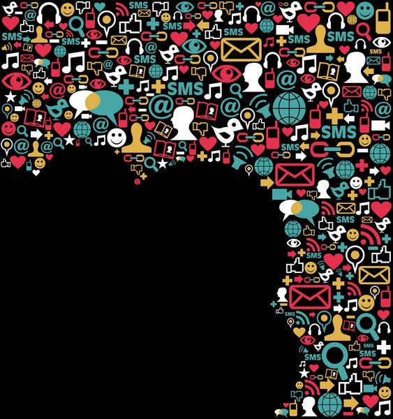 نمادهای رسانه های اجتماعی در طرح بندی ابری تنظیم شده اند فایل لایه لایه برای دستکاری آسان و رنگ آمیزی سفارشی