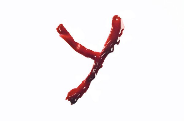 قطره قطره خون بریده شده حروف کوچک y را نشان می دهد