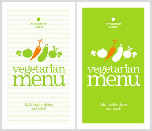 قالب طراحی کارت منوی گیاهخواران رستوران