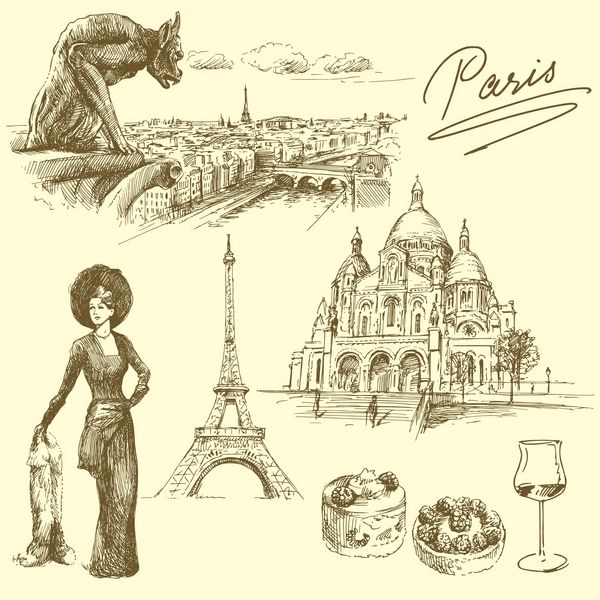 پاریس - مجموعه طراحی شده با دست