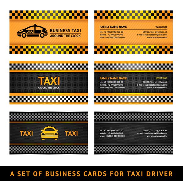 تاکسی کارت ویزیت - قالب های تاکسی کارت مجموعه دوم وکتور