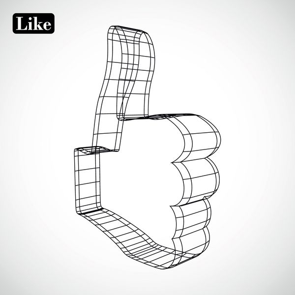  نماد انتزاعی LIKE در سبک سه بعدی