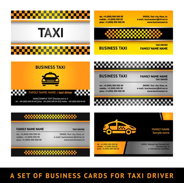 تاکسی کارت ویزیت - مجموعه چهارم وکتور