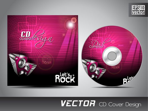 طراحی جلد سی دی با پس زمینه موزیکال اسپیکر