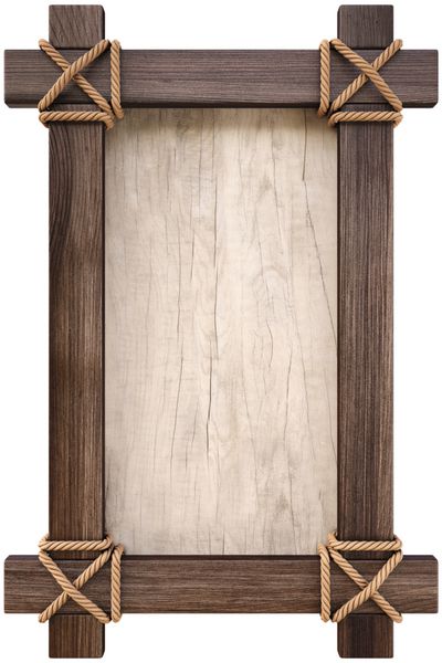قاب چوبی جدا شده روی سفید
