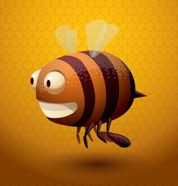 وکتور خنده دار زنبور عسل 01