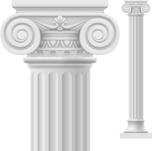ستون رومی تصویر در زمینه سفید برای طراحی