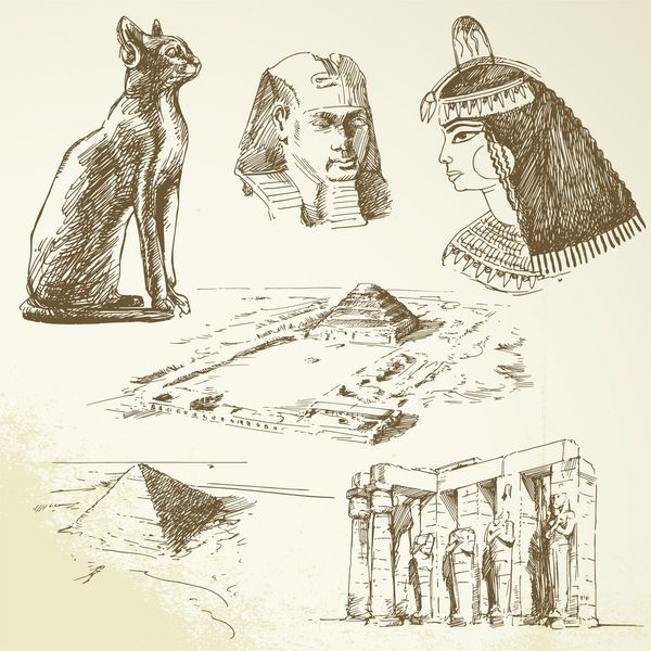 مصر باستان - مجموعه طراحی شده با دست
