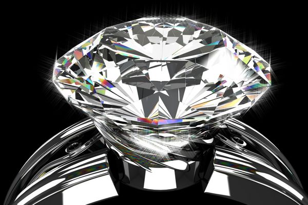 تصویری از تصویر سه بعدی انگشتر الماس براق