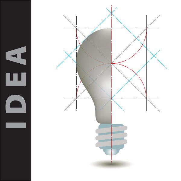 وکتور ایده لامپ و ساخت علم