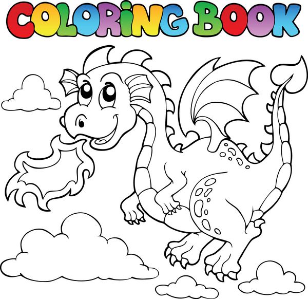 کتاب رنگ آمیزی تم اژدها تصویر 3 - وکتور
